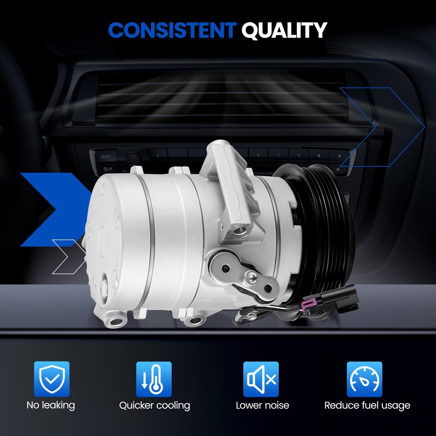 SYKRSS 6E5Z19703A Air Conditioning A/C Compressor with Clutch Compatible with Ford Fusion 2006-2007 2.3L 3.0L, Compatible with Mercury Milan 2006-2007 2.3L 3.0L