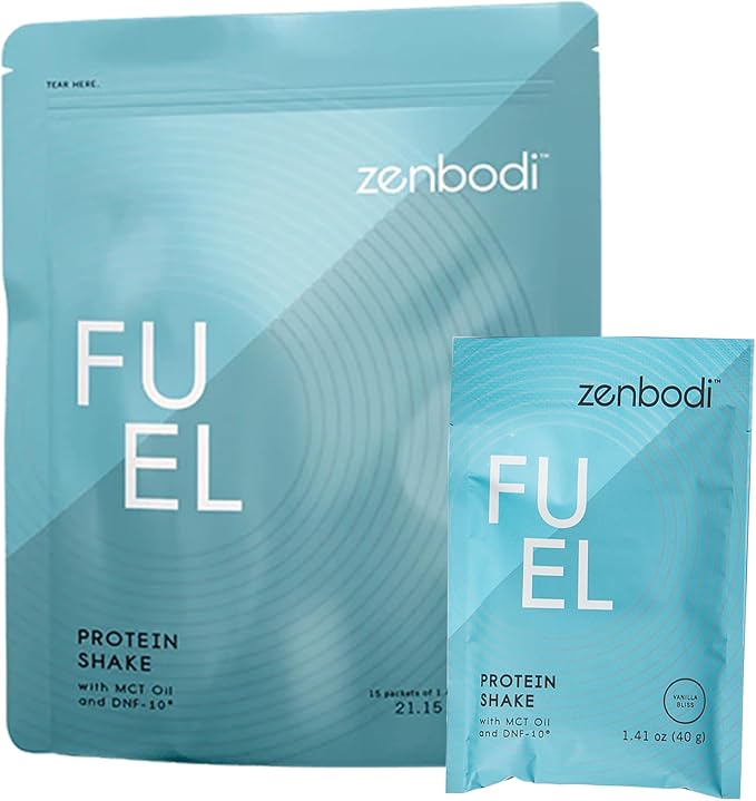 Fuel Protein Powder - 15 Packets Per Bag, Vanilla Flavor, 20 Grams of Protein for Muscle Building & Energy, with MCT Oils & DNF-10, Ideal for Shakes and Smoothies