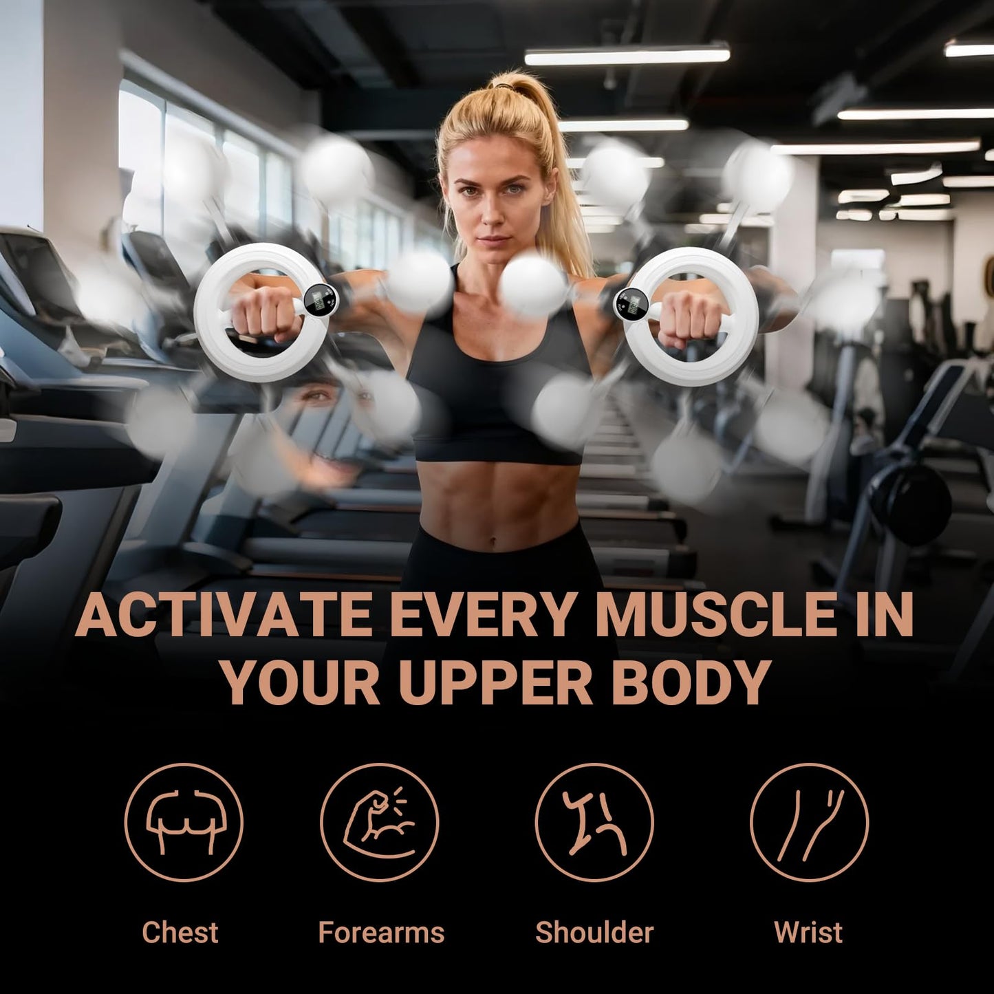 360° Rotating Wrist & Forearm Trainer for Women & Men – Arm, Wrist,Shoulder & Chest Workout Equipment for Home Gym,Upper Body Strength Training & Fitness Exercise