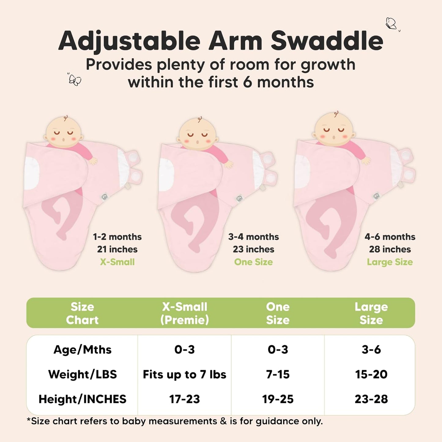 Skiennix Organic Baby Swaddle Sleep Sacks - Soft & Snug for Newborns 0-3 Months | 3-Pack in Candy