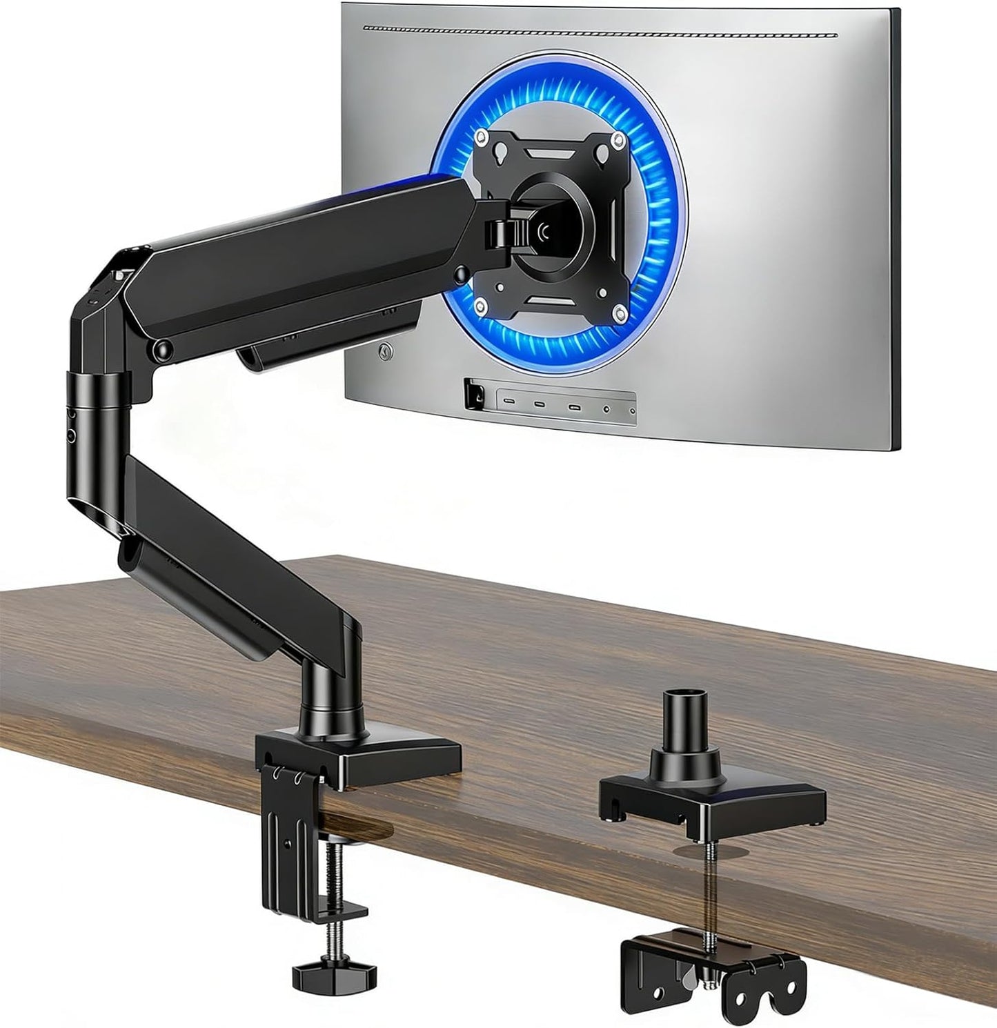 AX WABER 17-32 inch Grommet 4.4 22lbs AX09DB01 Single Monitor Arm, Monitor Mount for Screens Gas Spring Adjustable