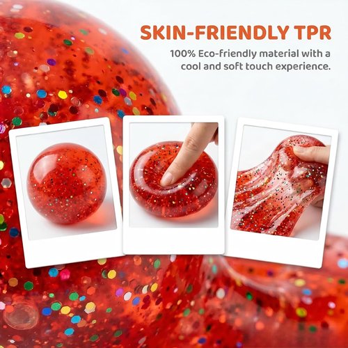 Glitter Dumpling Squishy | 2026 New Stress Relief Squeeze Toys | 4-Piece Mystery Box Set