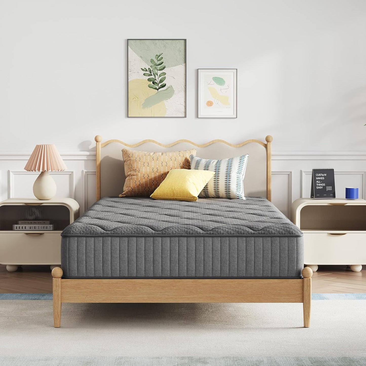 Novilla Twin Hybrid Mattress - 8 Inch Gel-Infused Memory Foam & Pocketed Coils for Back Pain Relief