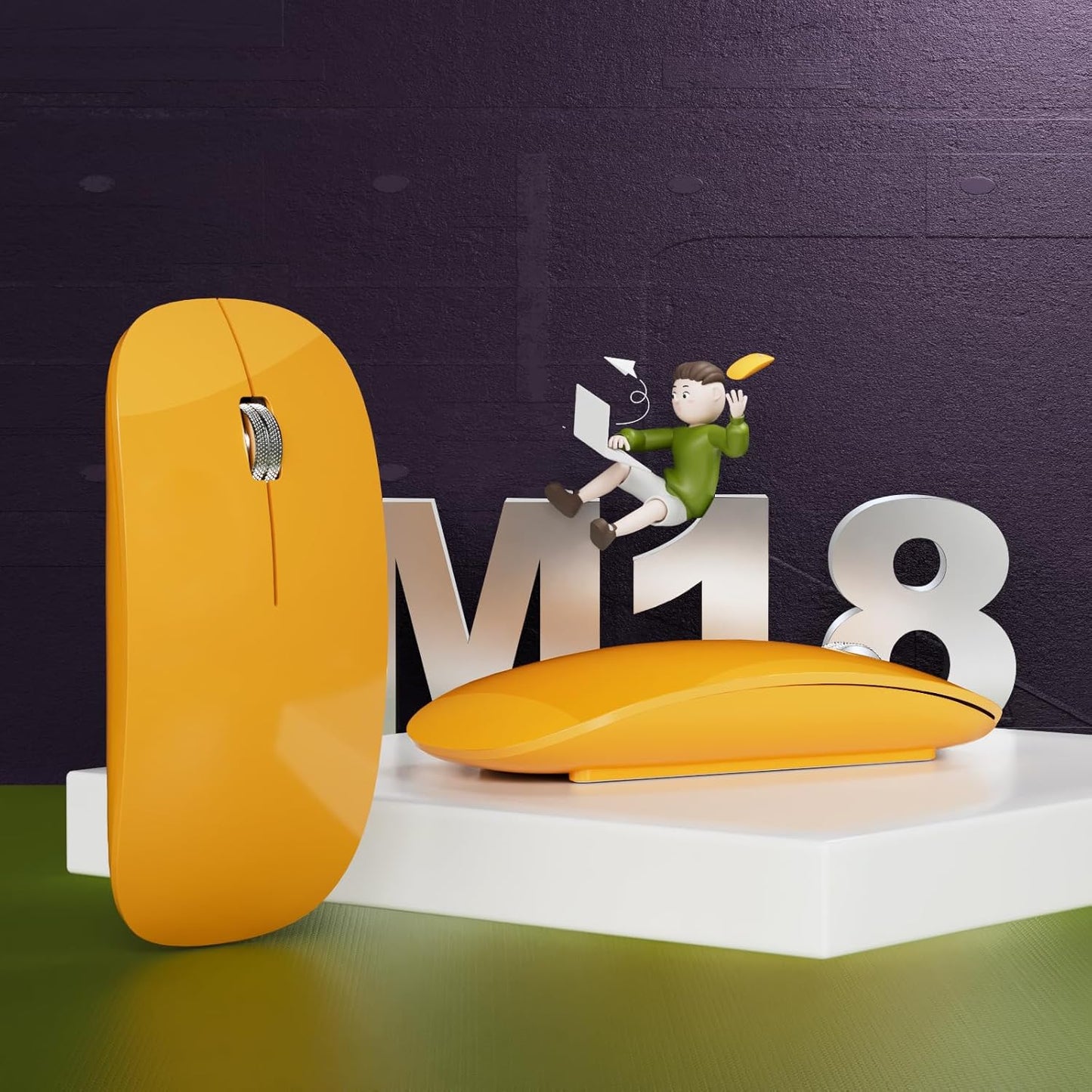 TENMOS M18 Bluetooth Mouse, USB C Rechargeable Wireless Mouse, Triple Mode (Dual Bluetooth+USB) Computer Silent Mice