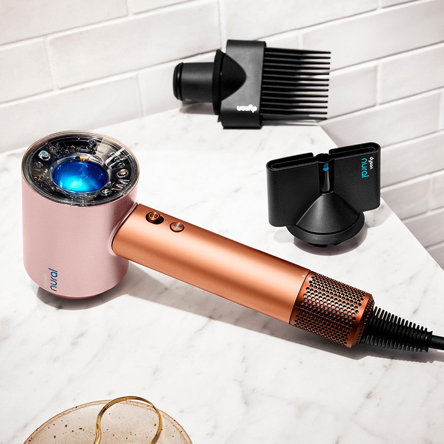 Dyson Supersonic Nural™ Hair Dryer, No Heat Damage, 5 Intelligent attachments with Diffuser & Styling Concentrator, Scalp Health, All Hair Types