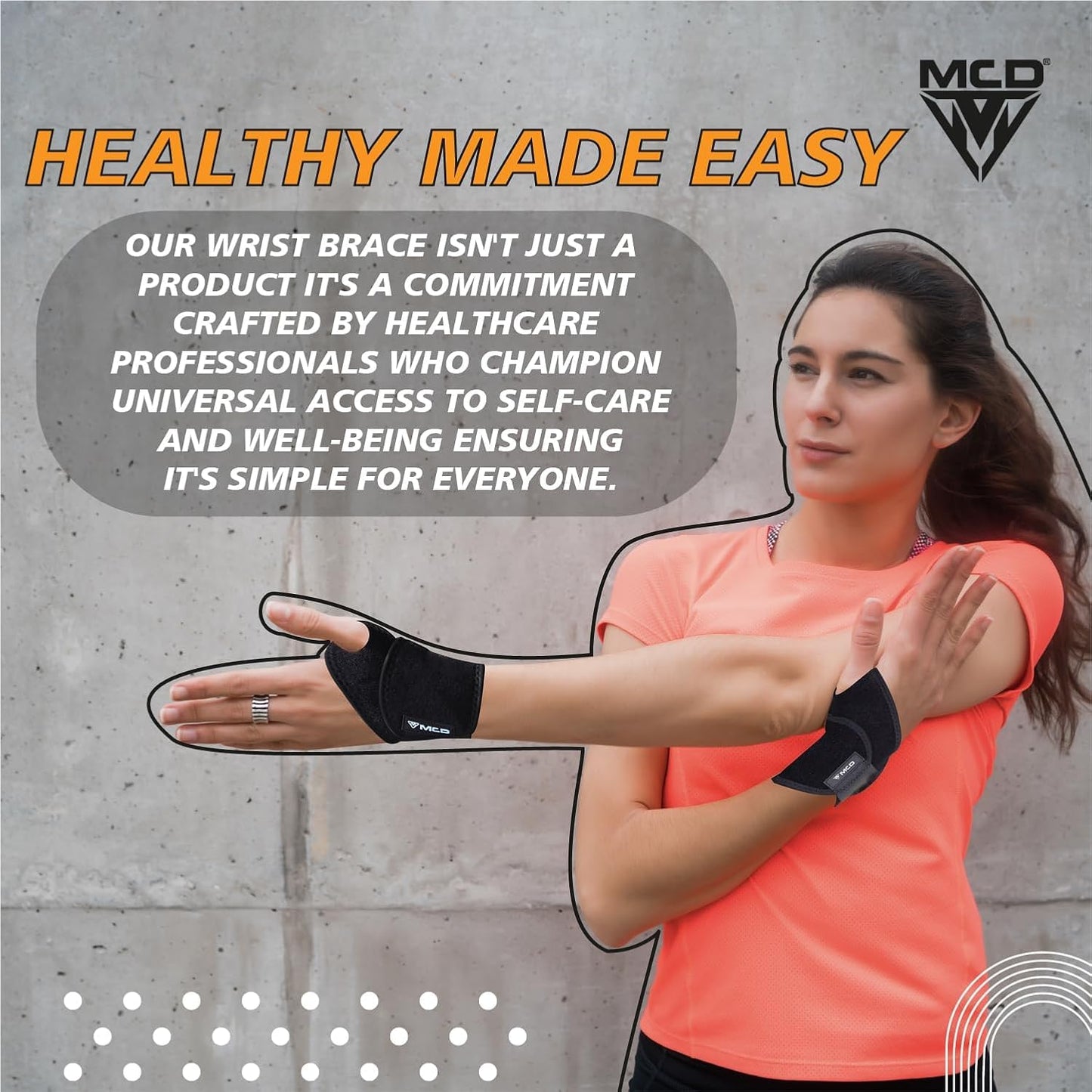 MCD Carpal Tunnel Wrist Brace Lightweight Wrist Support Brace Wrist Wraps for Pain Daily Use Wrist Band for Pain Fits Both Right Hand & Left Hand Muñequeras para Dolor de Mano Wrist Compression Brace