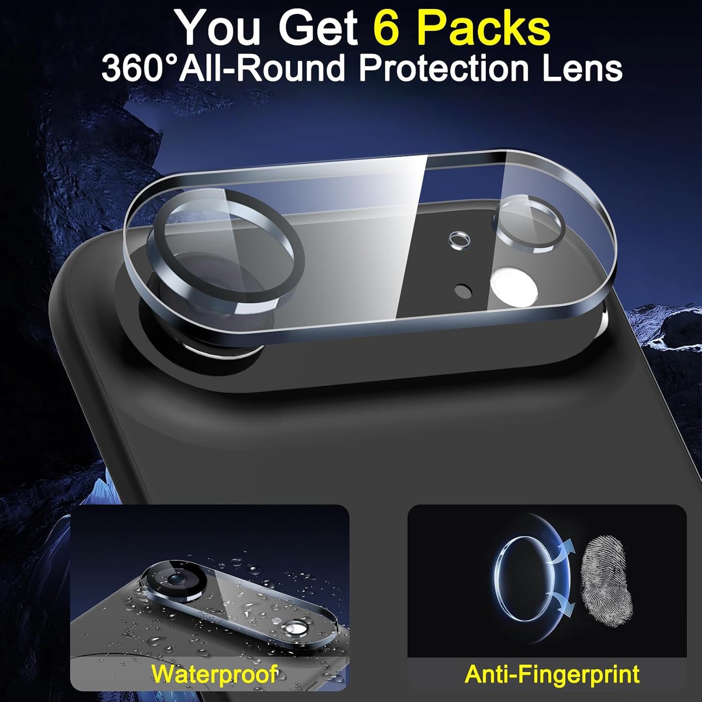 6 Pack 9H+ 17 Ferilinso Camera Lens Protector for iPhone Air Accessories, Phone Case Friendly, Air Tempered Glass