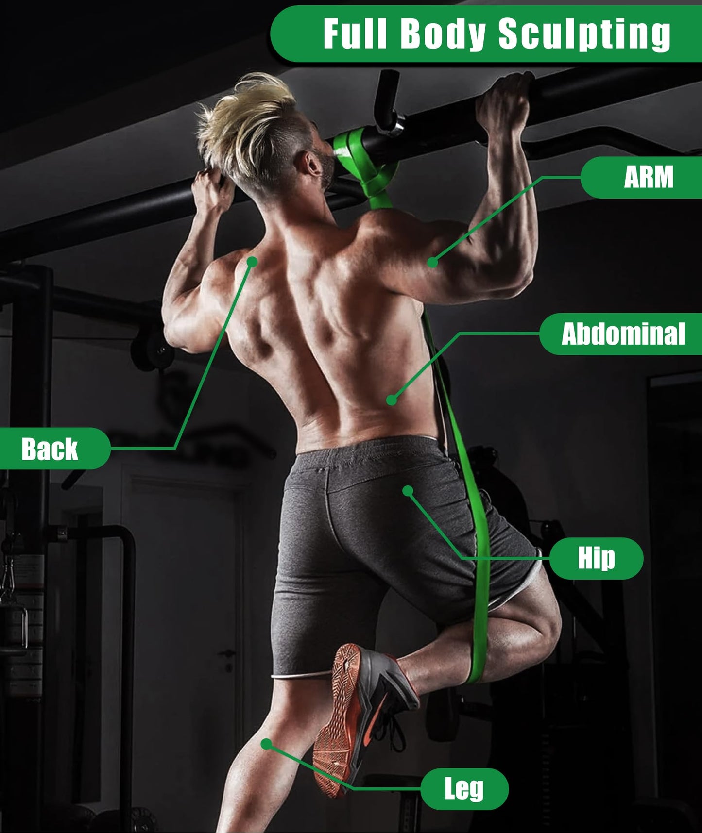 TREKONPEAK Resistance Bands for Working Out, 5-Levels Exercise Band Set, Pull Up Assistance Bands-Strength Training Physical Therapy Stretching Women Men Home Gym