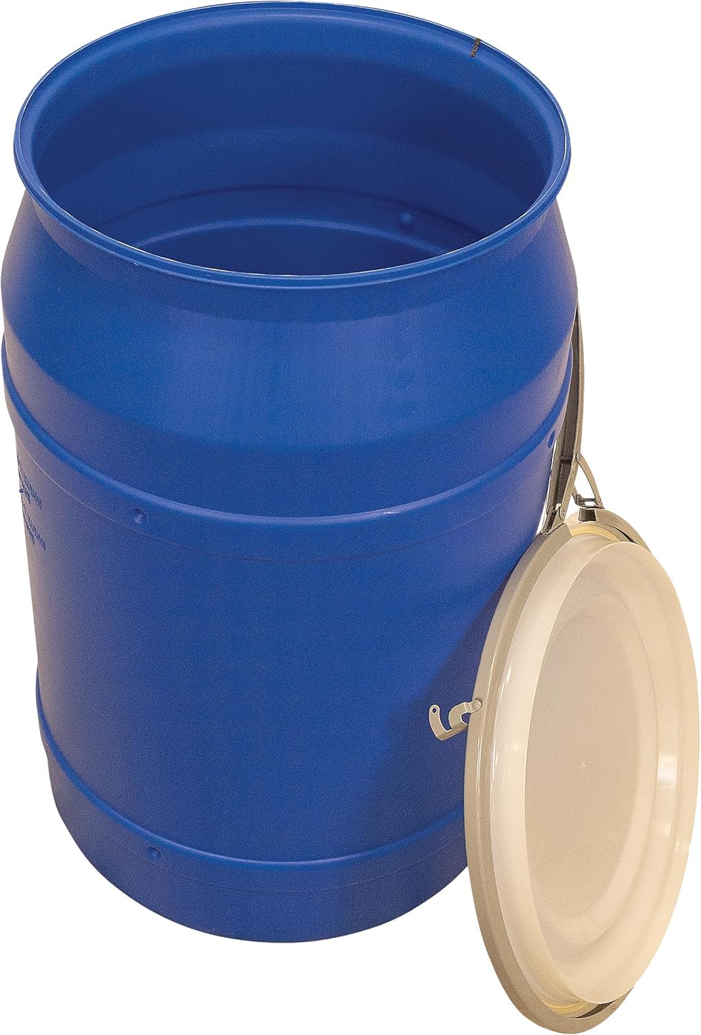 55-Gallon Open Head Water Storage Barrel, BPA Free, Emergency Water Supply - Eco Friendly - Lever-Lock Lid - Made in USA (Blue)