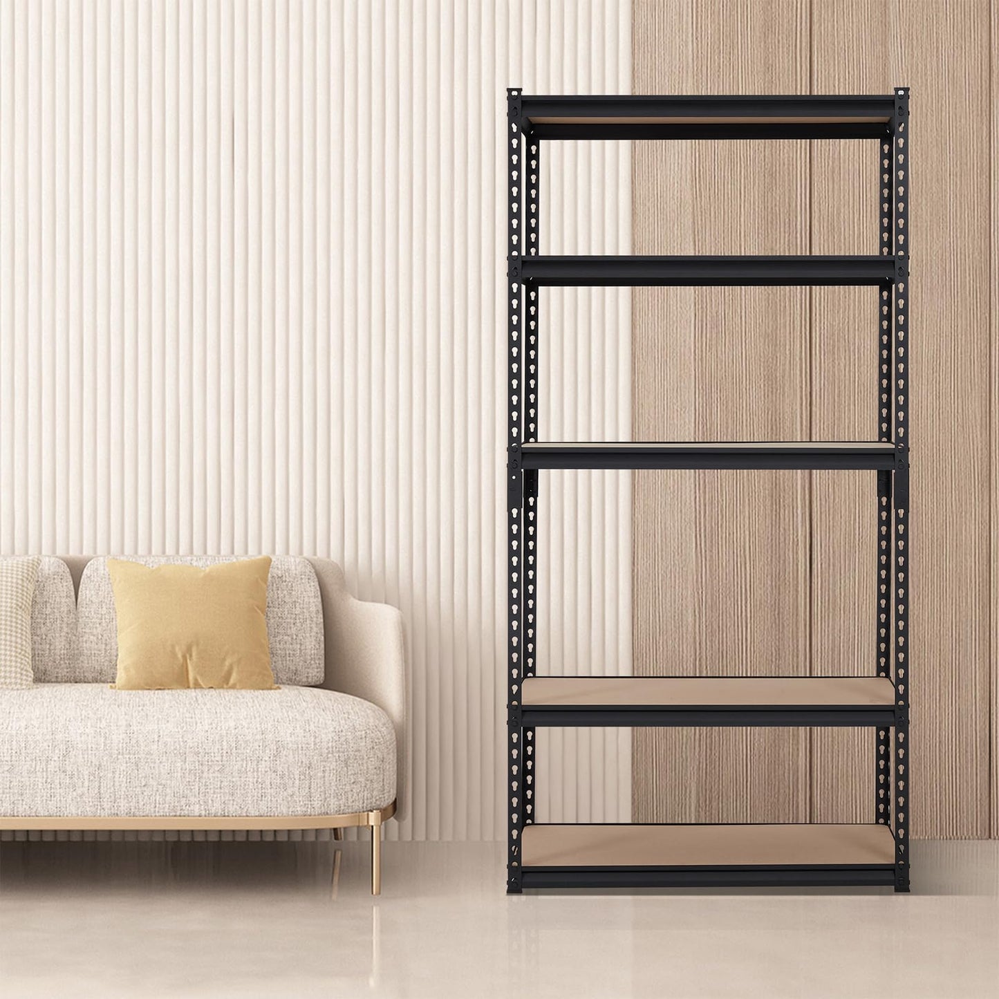 Garvee 5-Tier Heavy Duty Storage Shelves with 2000 LBS Capacity, Adjustable Metal Shelving Rack for Garage, Kitchen, Pantry, Basement, Bathroom, Laundry Room Organization, 48" D x 24" W x 71" H