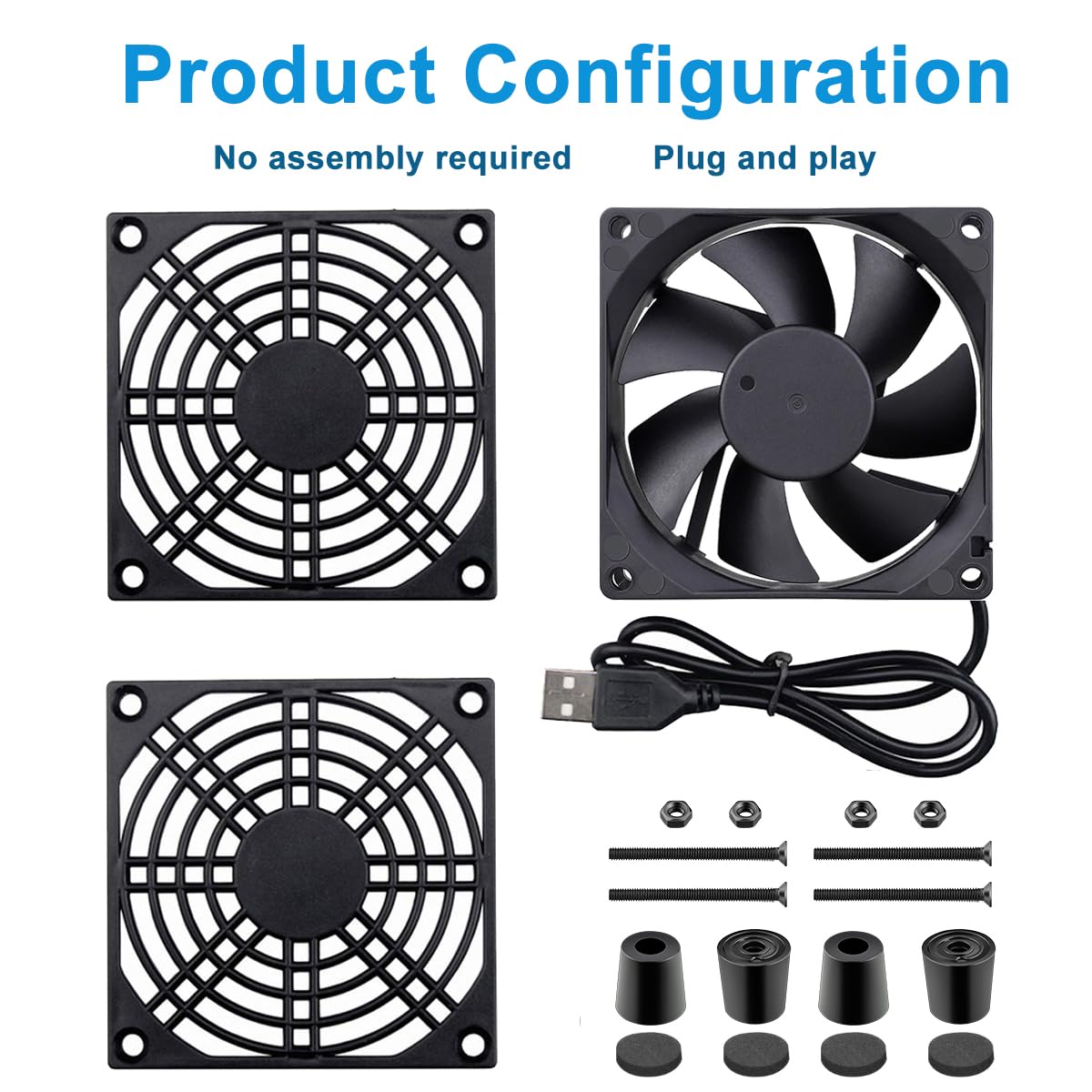 120mm 5V USB Quiet Computer Cooling Fan with Multi-Speed Controller for Router WiFi Modem Xbox TV Box DVR PlayStation