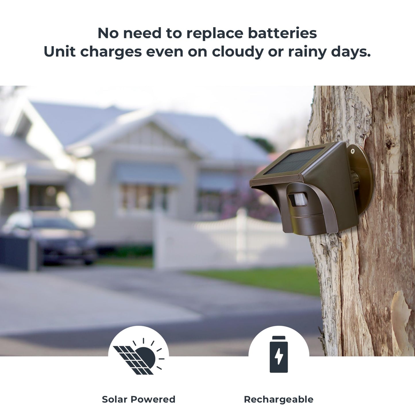 eMACROS Non-APP Wireless Driveway Alarm — 1/2 Mile Solar Motion Sensor with Plug-in Receiver for Driveways, Homes, Large Properties, Weatherproof Outdoor Security System