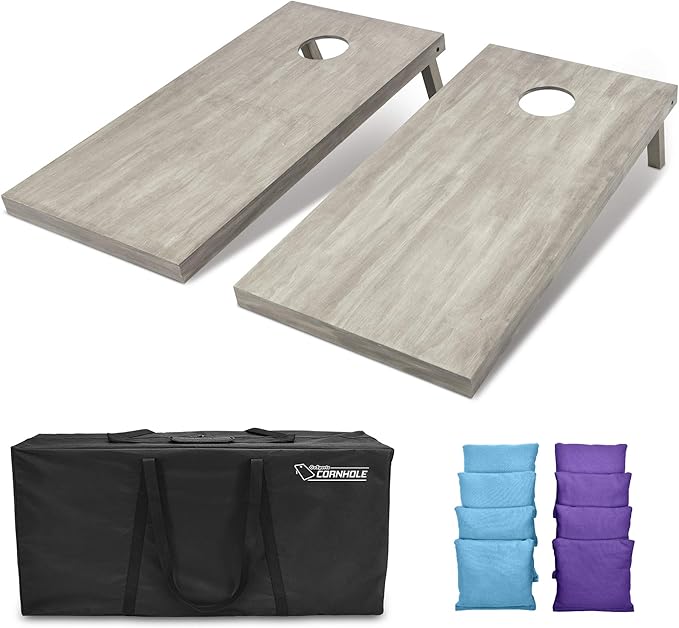 GoSports 4 ft x 2 ft Regulation Size Wooden Cornhole Boards Set - Includes Carrying Case and Bean Bags (Choose Your Colors) Over 100 Color Combinations