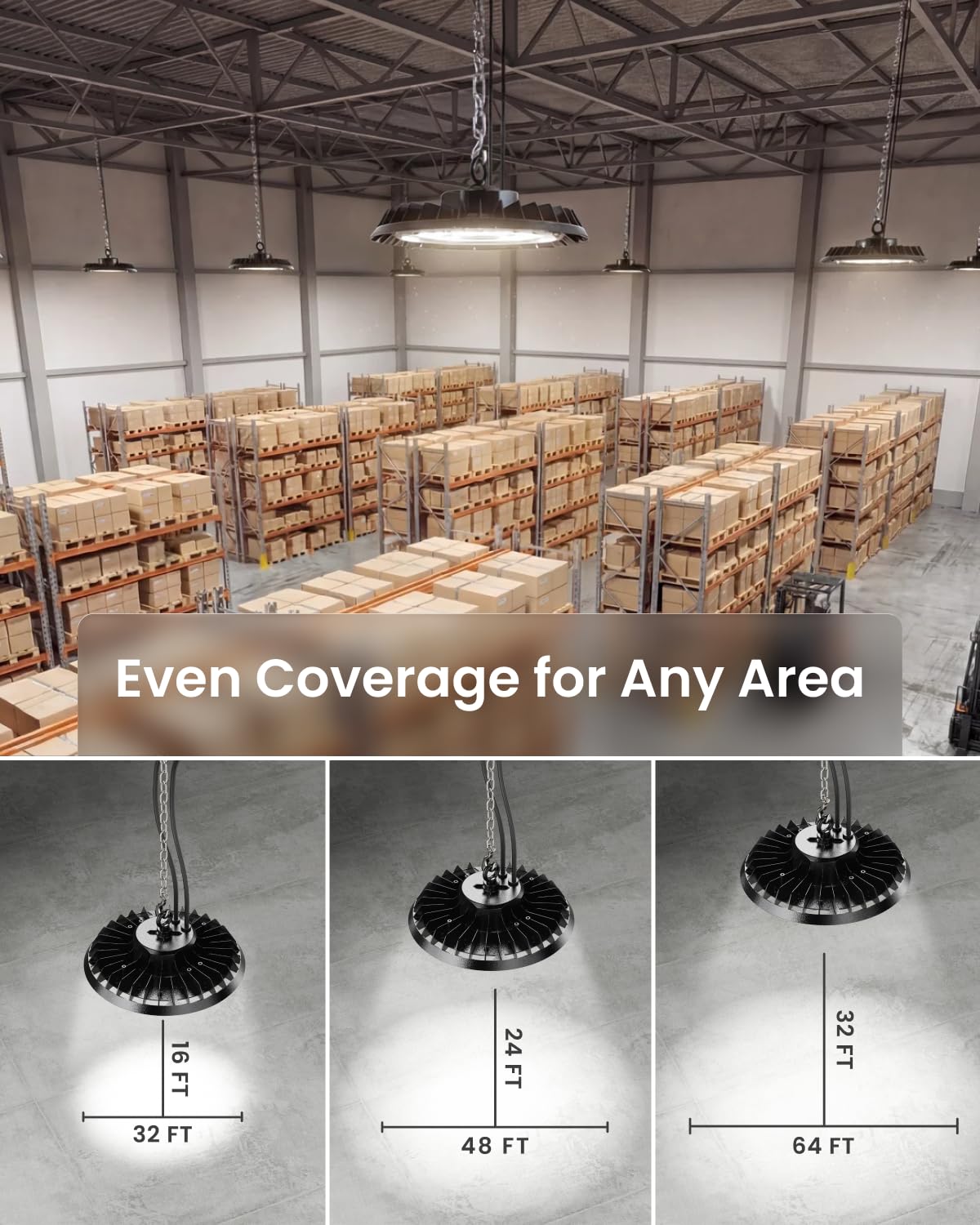Sunco 10 Pack UFO LED High Bay Light, 150W, 21000 Lumens 5000K 100-277V Dimmable 0-10V, Ultra Bright Commercial Shop Lights for Warehouse, Factory, Workshop, Garage & Barn, Ceiling Mount, UL