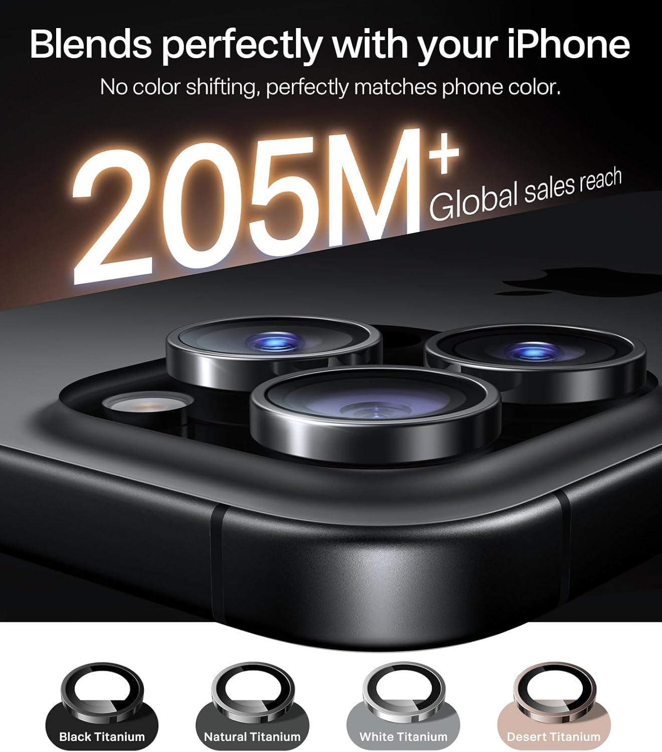 16 Max/16 TORRAS iPhone Pro Pro Camera Lens Protector, Desert Titanium