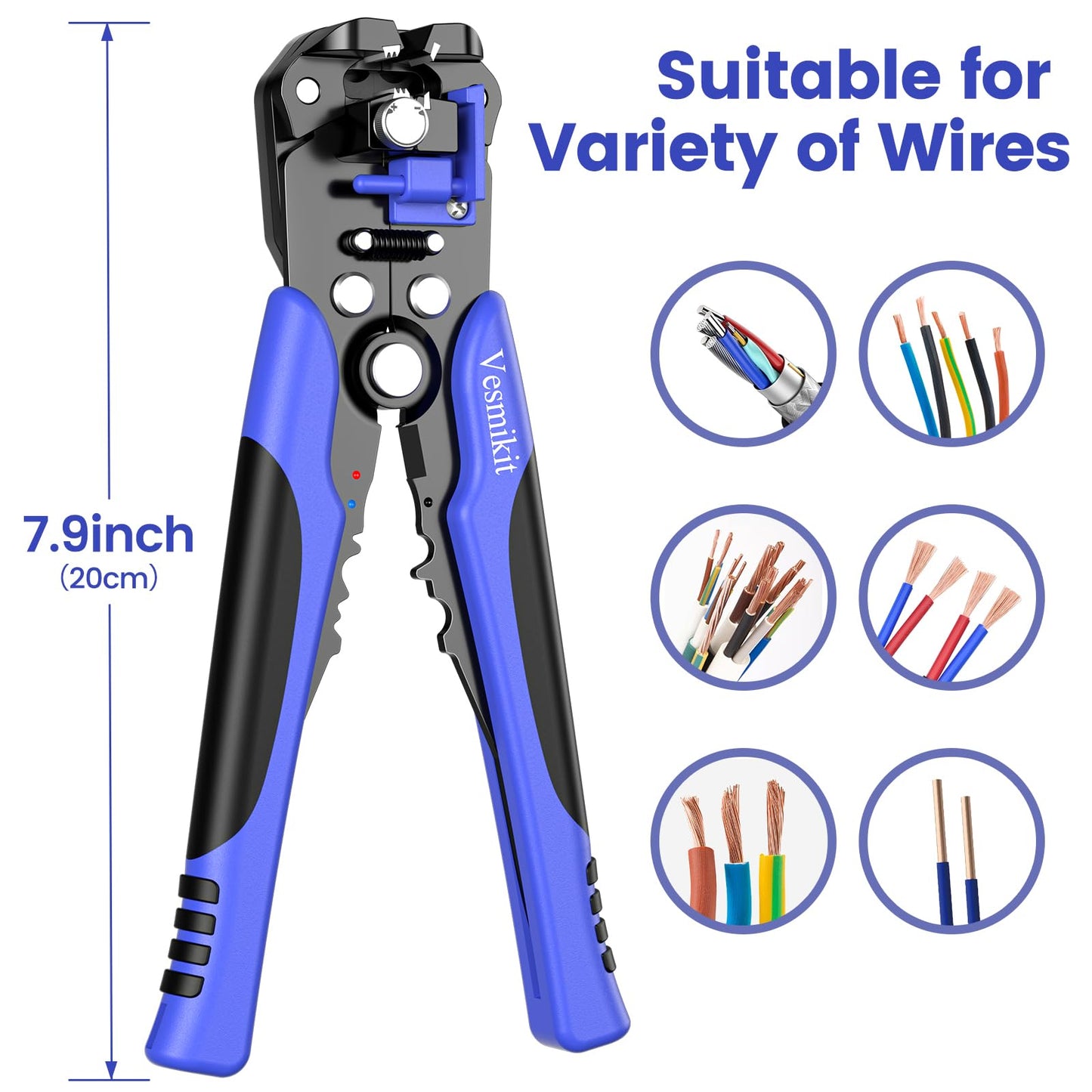 Wire Stripper and Crimping Tool,AWG 24-10 Automatic Stripper Tool with AWG 22-10 Ratchet Wire Crimper For Heat Shrink Connectors and Insulated Terminals, 3 in 1 Stripping/Cutting/Crimping