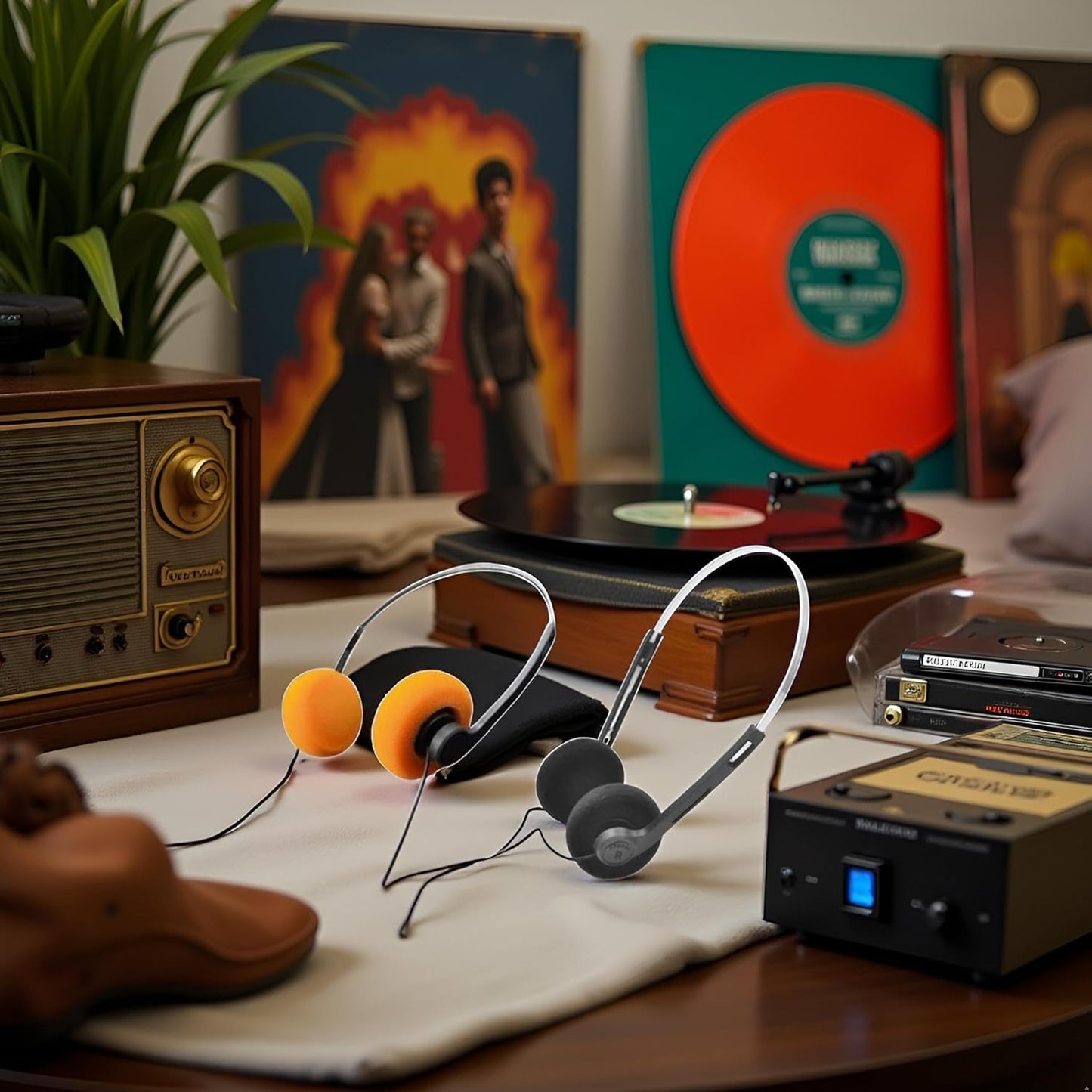 WLngtv 2 Cassette Pcs Retro On Ear Headphones, Wired Stereo Headphones, Headphone, Lightweight Portable Headphone