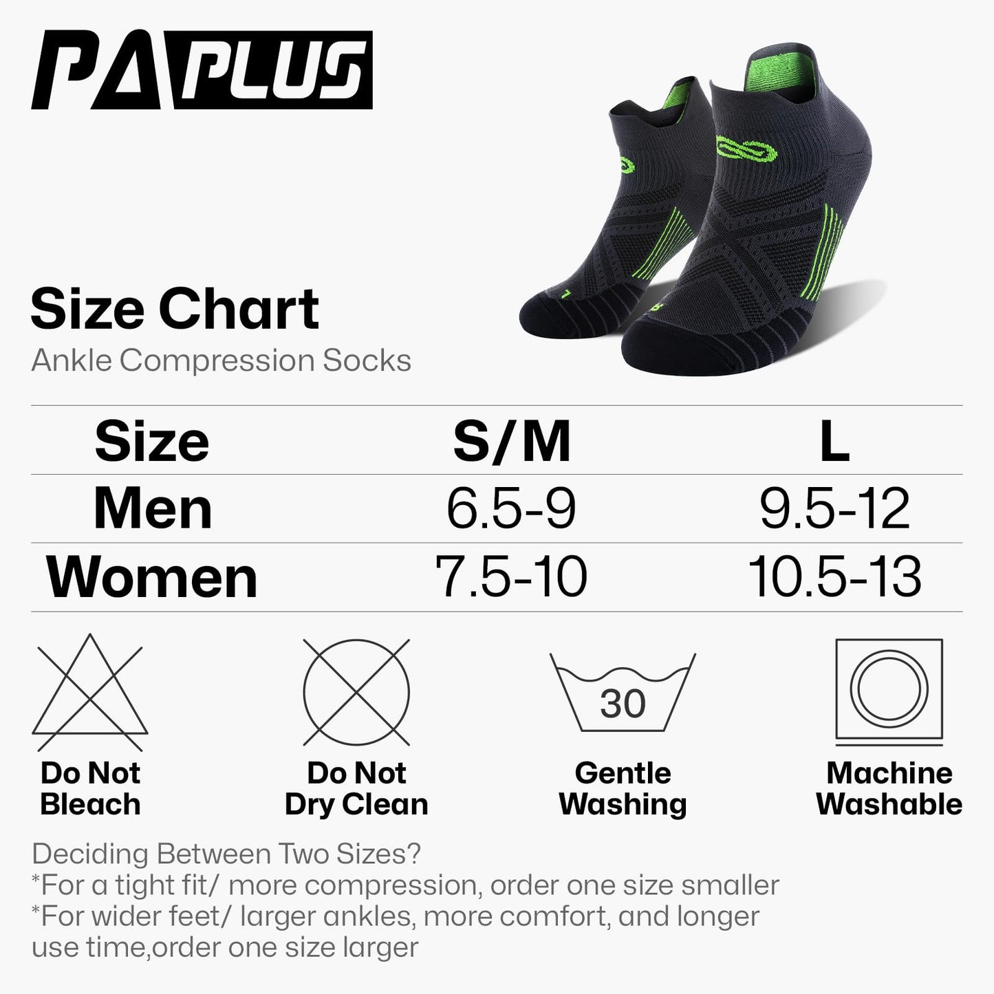 PAPLUS Compression Socks for Men & Women, Low Cut Ankle Running Socks with Arch Support, Plantar Fasciitis Relief for Walking, Cycling, Golf, Travel, Nurses