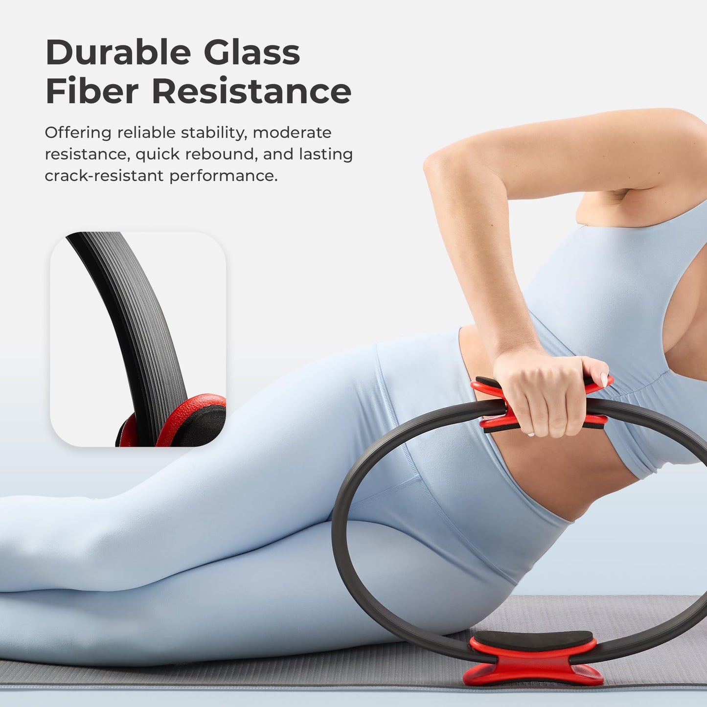 Sunny Health & Fitness 15” Pilates Ring, Fitness Circle for Toning, Strength Training, Core Exercises, Lightweight & Portable, Non-Slip Foam Grip, Home Gym & Yoga Equipment - NO. 106