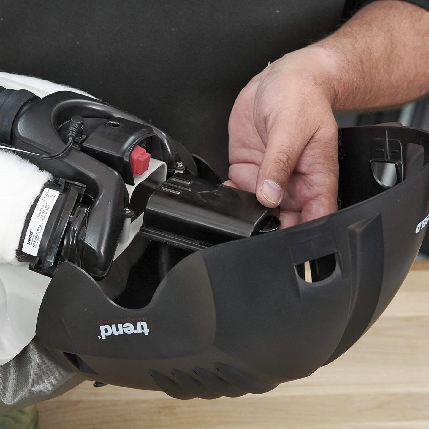 TREND Airshield Pro Twin Pack Respirator Bundle, Powered Air Circulating Dust Protection for Two Woodworkers, Full Face Shield Design with Rechargeable Batteries, AIR/PRO/D7