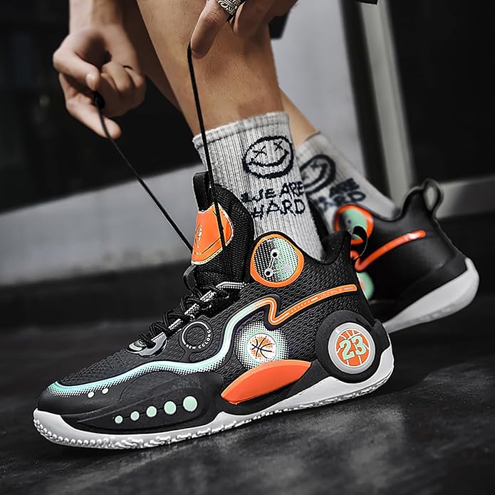 Boys Basketball Shoes Breathable Indoor Athletic Shoes Youth Outdoor Fashion Sneakers Comfortable Basketball Shoes for Girls