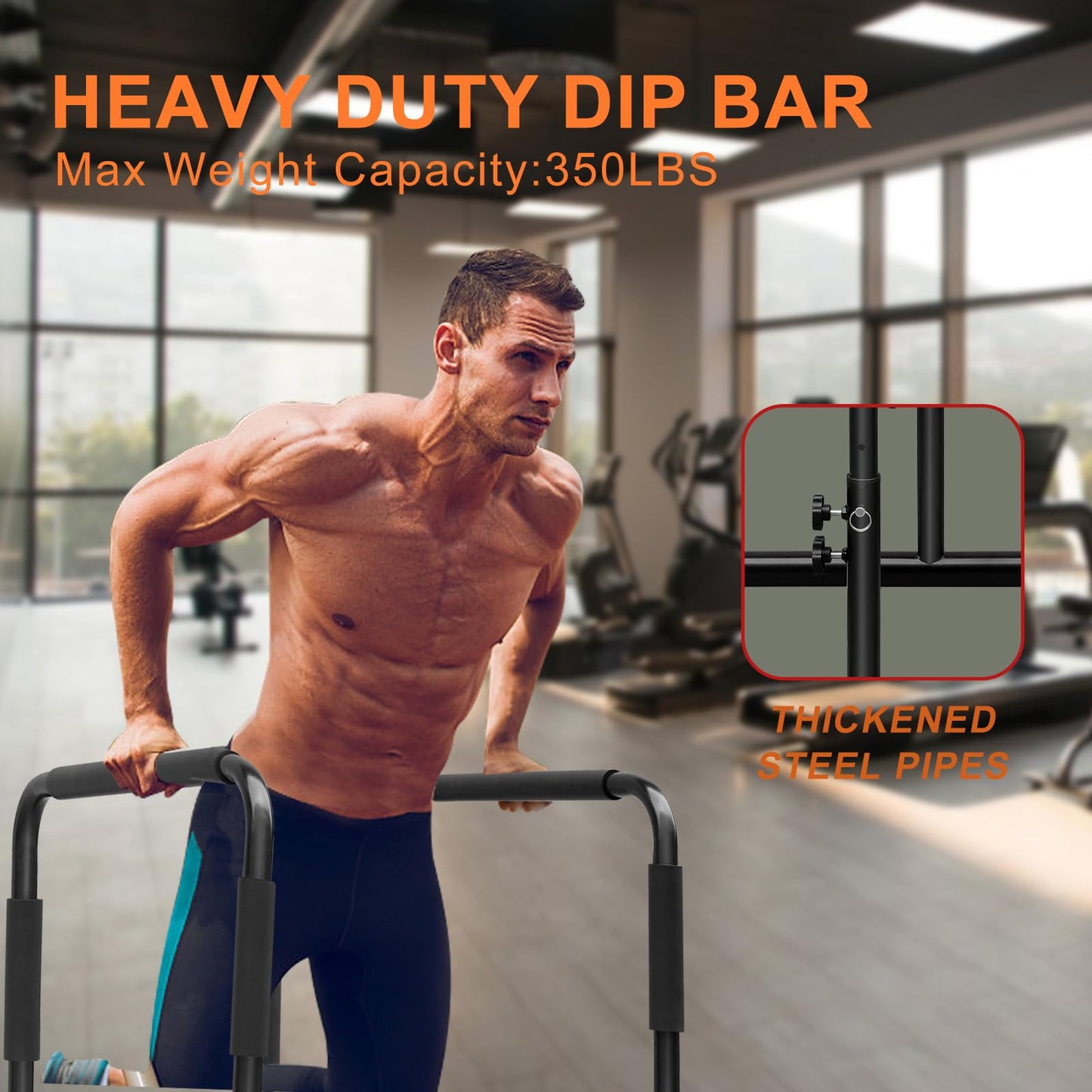 Athfiner Dip Bar Adjustable Dip Stand Station for Home Fitness Workout Calisthenics Exercise Pull Up Stand Portable Parallel Bar