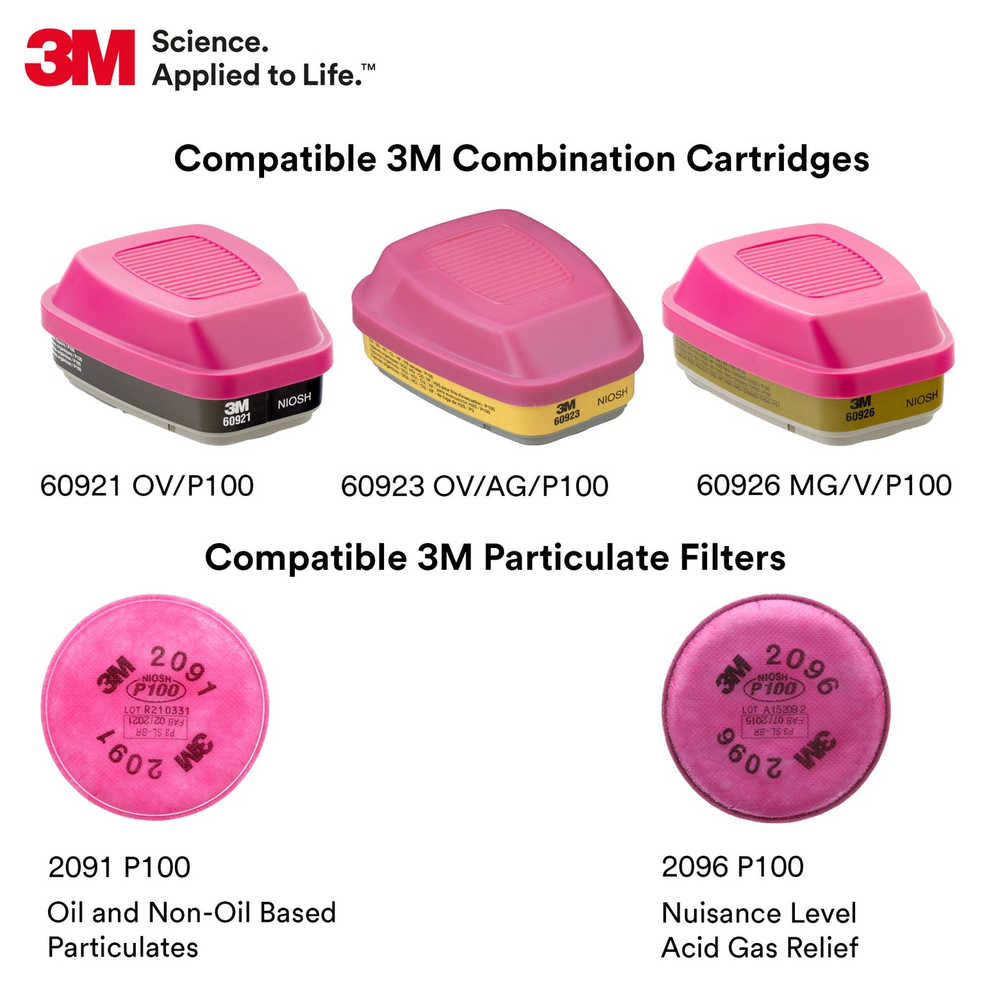 3M Full Facepiece Reusable Respirator 6800, NIOSH, Large Lens, ANSI High Impact Eye Protection, Silicone Face Seal, Four-Point Harness, Comfortable Fit, Painting, Dust, Chemicals, Medium