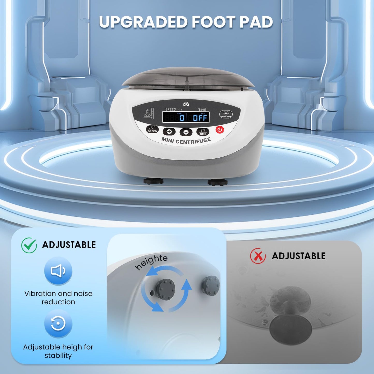 Mxmoonant Mini Centrifuge Machine, 12000RPM Lab Benchtop PCR Centrifuges High Speed Electric Desktop Centrifuge for 0.2/0.5/1.5/2/5ml with Tubes