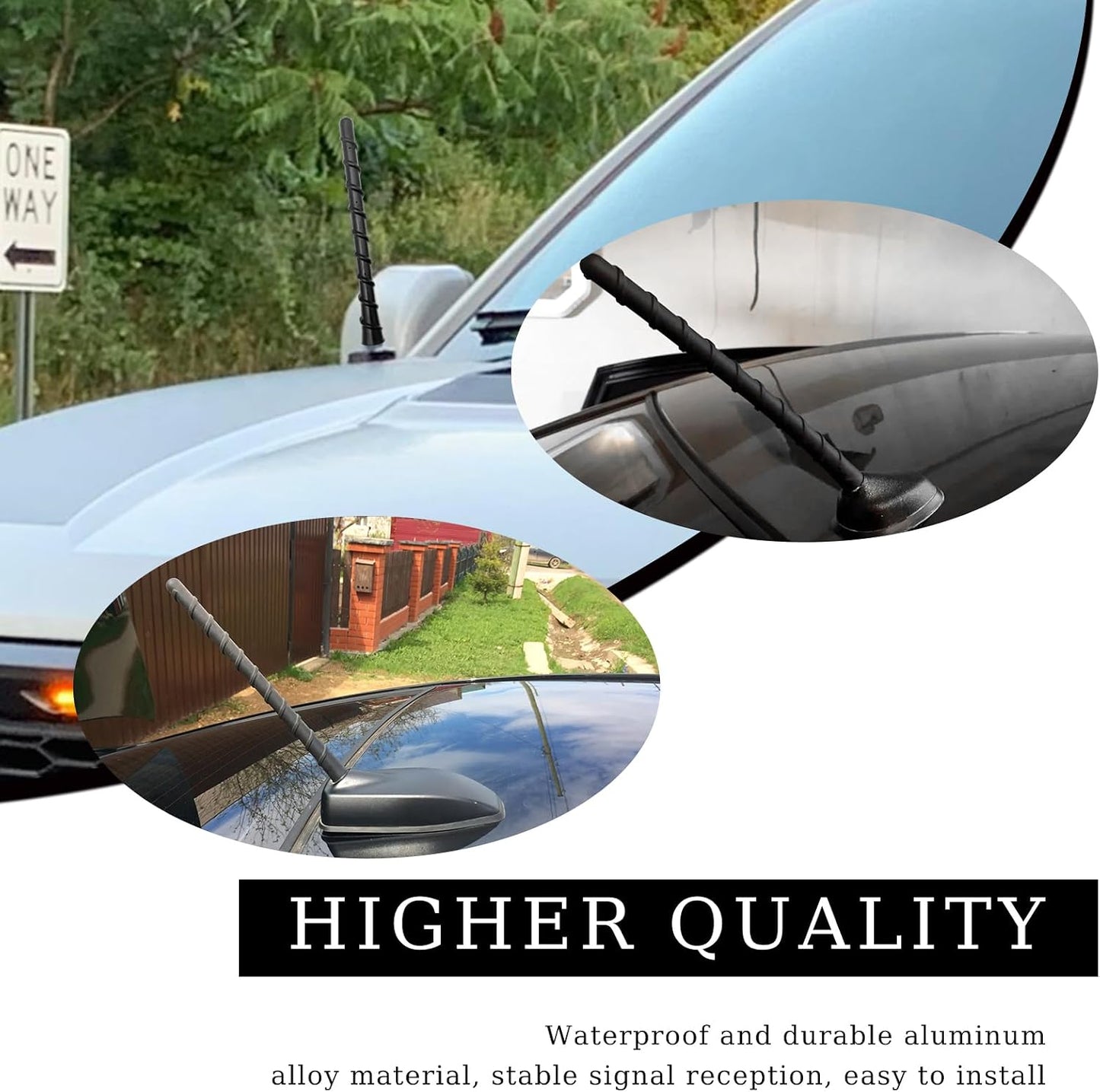 Rdxcv 7 Inch Car Spiral Antenna, Waterproof PVC Rubber Radio Antenna with Threaded Adapters, Universal Flexible Auto