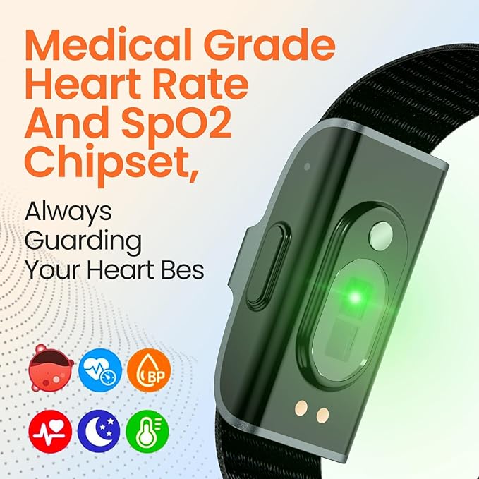 Smart Health Wristband, Screenless Smart Bracelet, Pedometer, Wearable Activity and Fitness Tracker, Free App, IP68 Waterproof (Rose Gold)