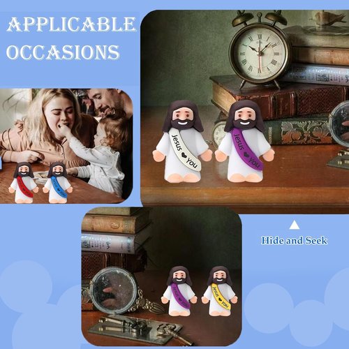 AKFAHOIF Mini Jesus Figurines - 100PCS Multicolor Tiny Jesus Figures for Easter Egg Stuffers
