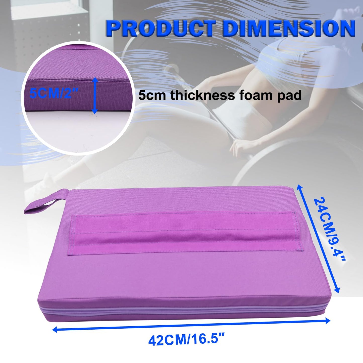 Lights Mountain Square Hip-Thrust Pad Protective Extra Thick Foam pad for Barbell Weightlifting Hip Thrusts and Glute Bridges Workouts Home Gym Equipment (Purple)