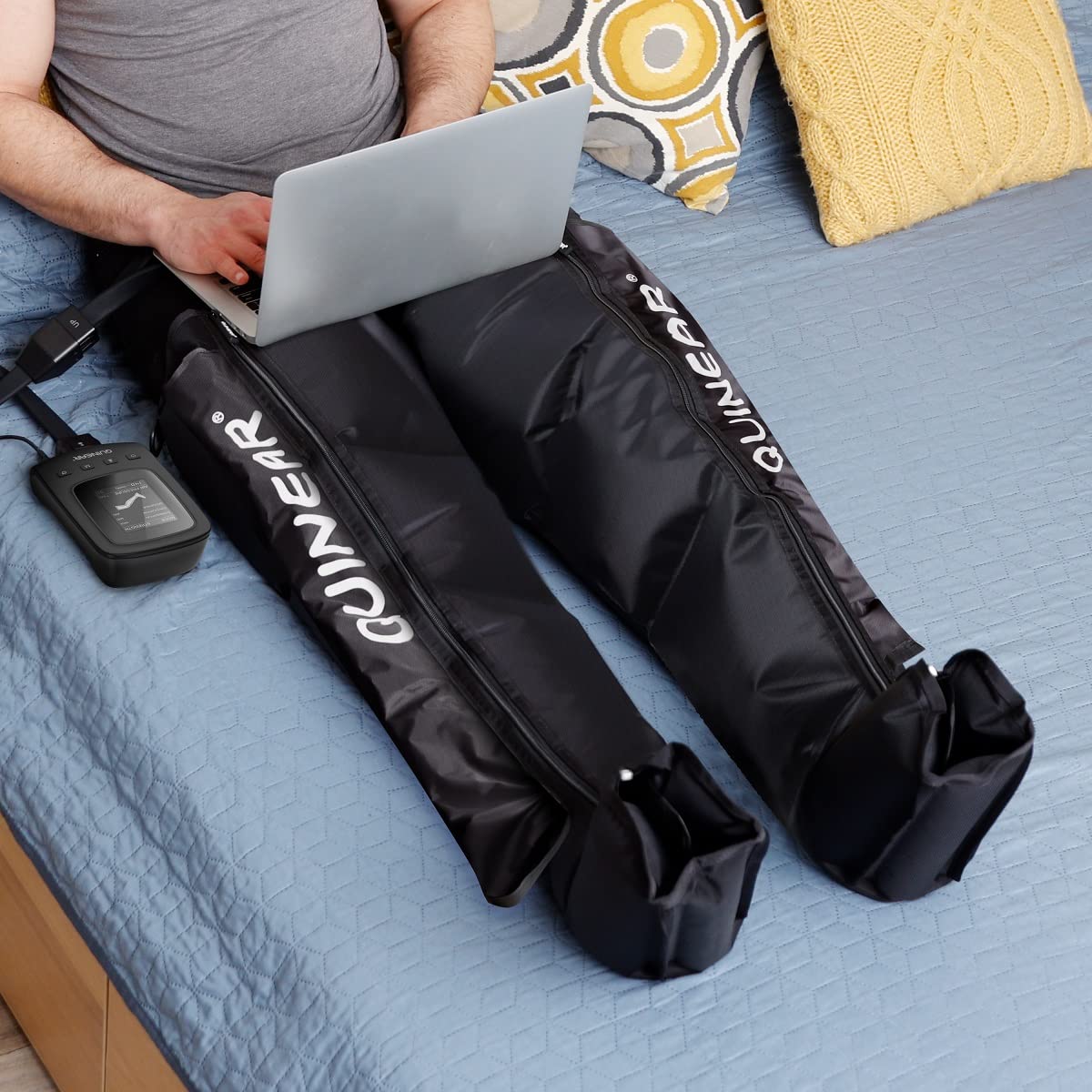 QUINEAR Air Compression Recovery System, Professional Sequential Device for Massage Therapy, Foot and Leg Recovery Boots to Improve Circulation for Athletes, FSA-HSA Eligible (Large)