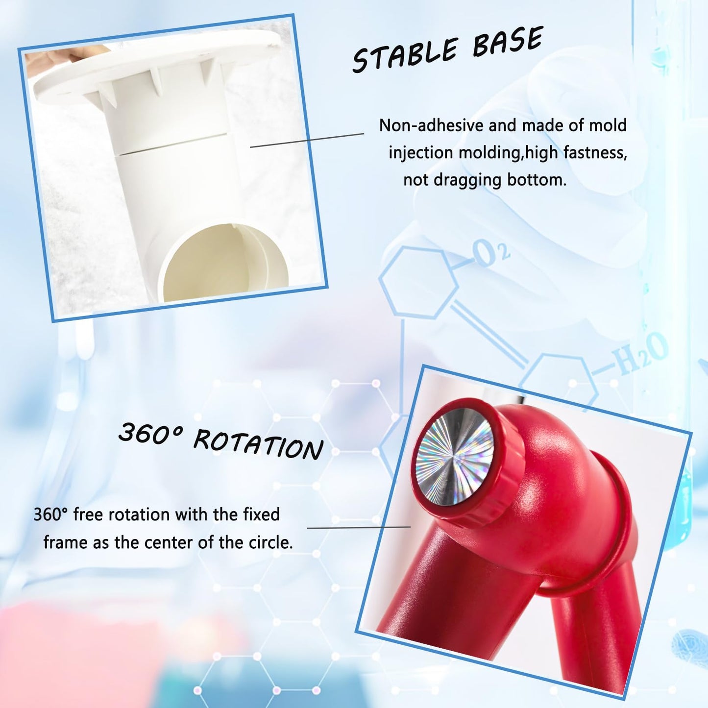 ZC FLYYD Universal Fume Extractor Arm 90mm 110mm Compatible, 3-Section 360° Rotatable Lab Fume Hood Snorkel, Ceiling or Wall Mountable for Laboratory,Moxibustion, Soldering, Industrial (White-White)