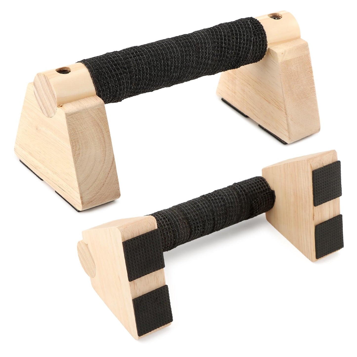 Wood Parallettes Bars for Home Workout, Push Up Bars & Dip Stands, Wooden Calisthenics Equipment Handstand Blocks for Strength Training, Rehabilitation & Gymnastics (20cm)