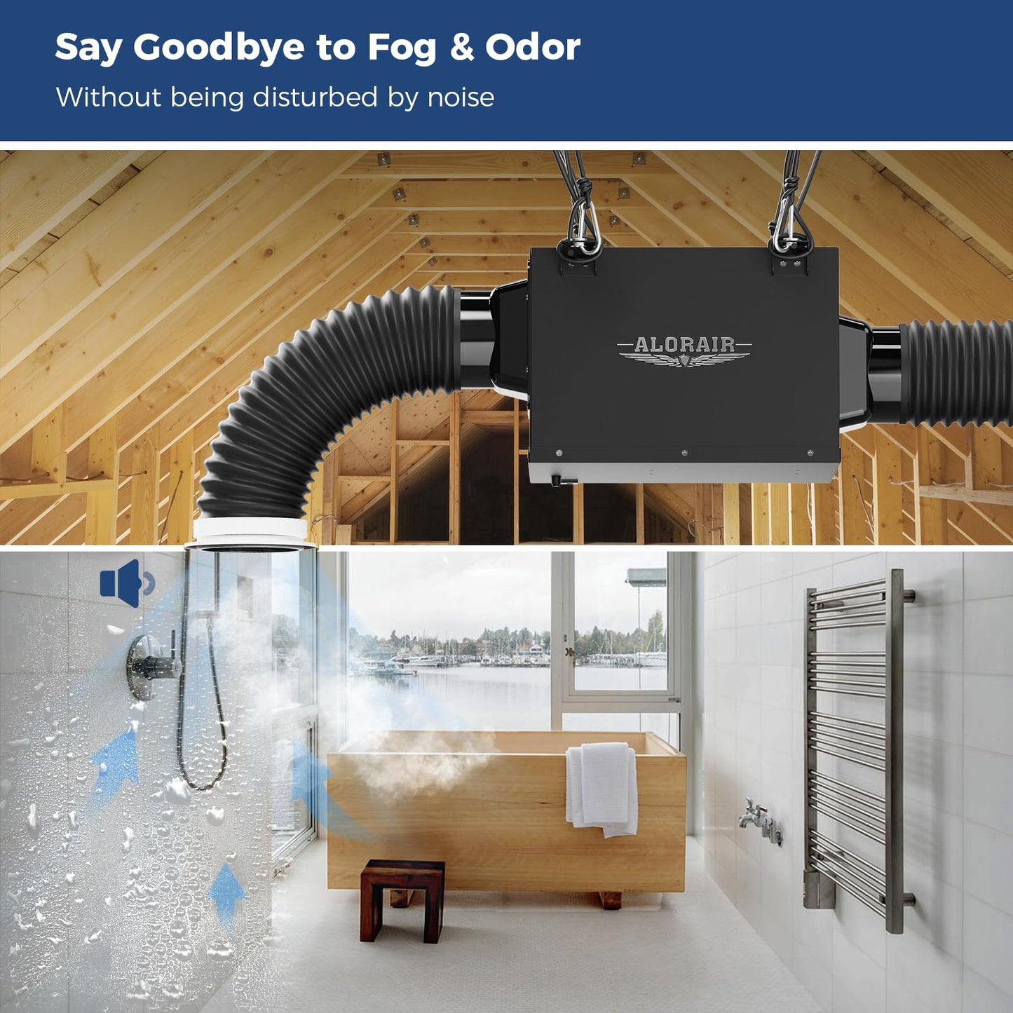 ALORAIR 4 Inch Inline Bathroom Exhaust Fan – Ultra Quiet 170 CFM Ventilation Fan for Bathroom, Attic, Kitchen, Garage, Laundry Room – Durable, Easy to Install, Powerful Airflow