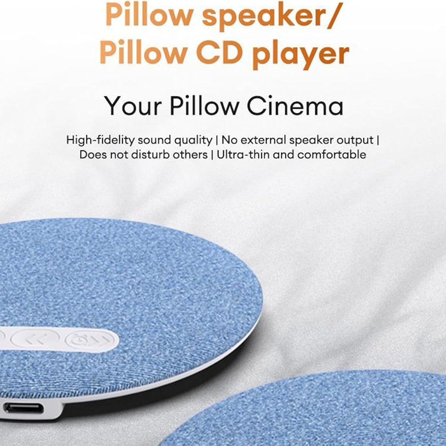 MENLINDIN (2pc) Bluetooth Pillow Speaker, Sleep Pillow Speaker, Mini Portable Under Pillow Speaker with White Noise