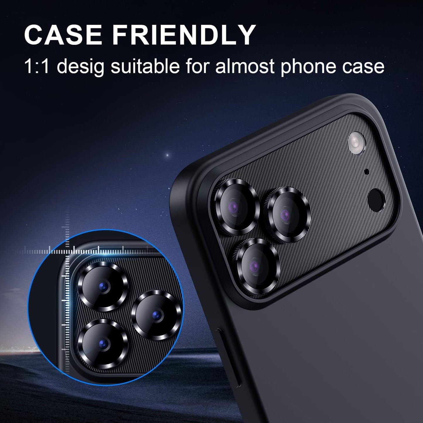 [2 17 AFARER Pcs Camera Lens Protector for iPhone Promax,Ultra-thin HD Metal Tempered Glass Anti-Scratch,Military Grade