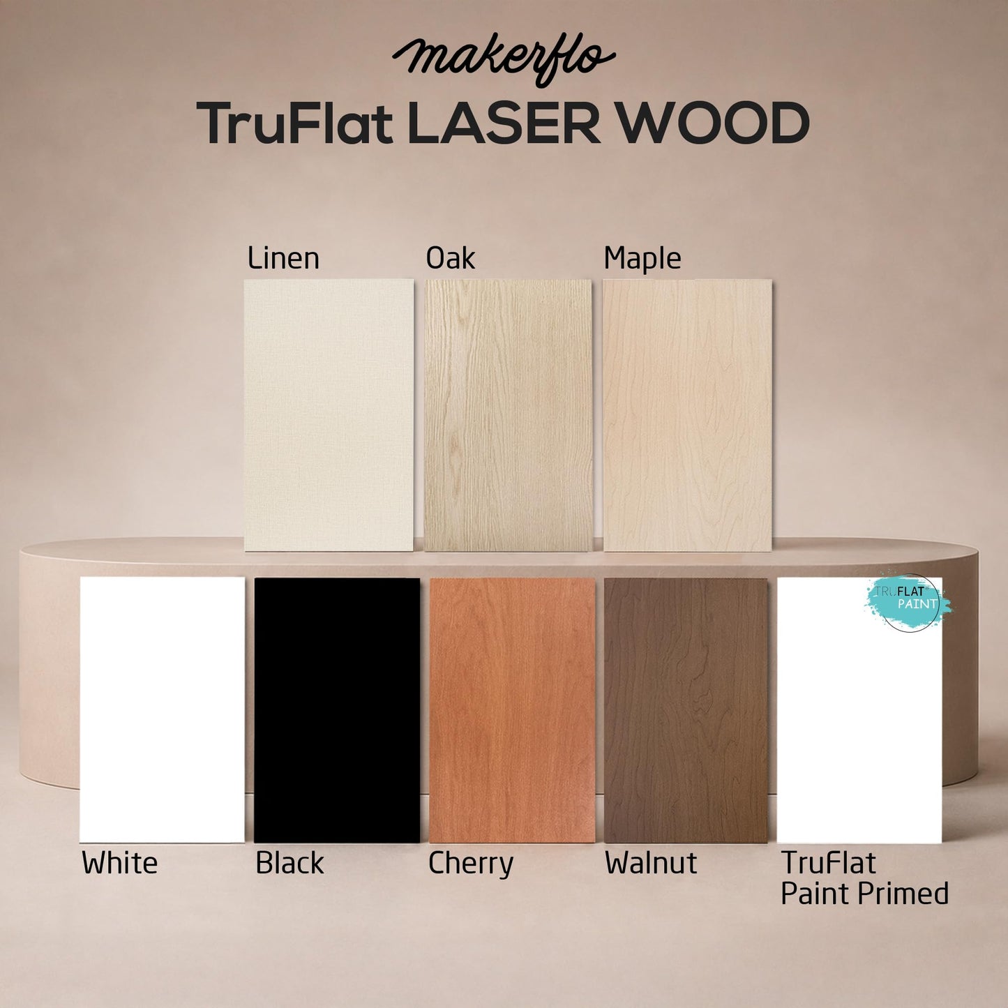 TruFlat Walnut Pre-Finished Plywood Sheets 12 x 19 x 1/8 Inch – MDF Core Wood Boards for Laser Cutting, Engraving, Painting and Sublimation – Smooth Double Sided Finish – Case of 24