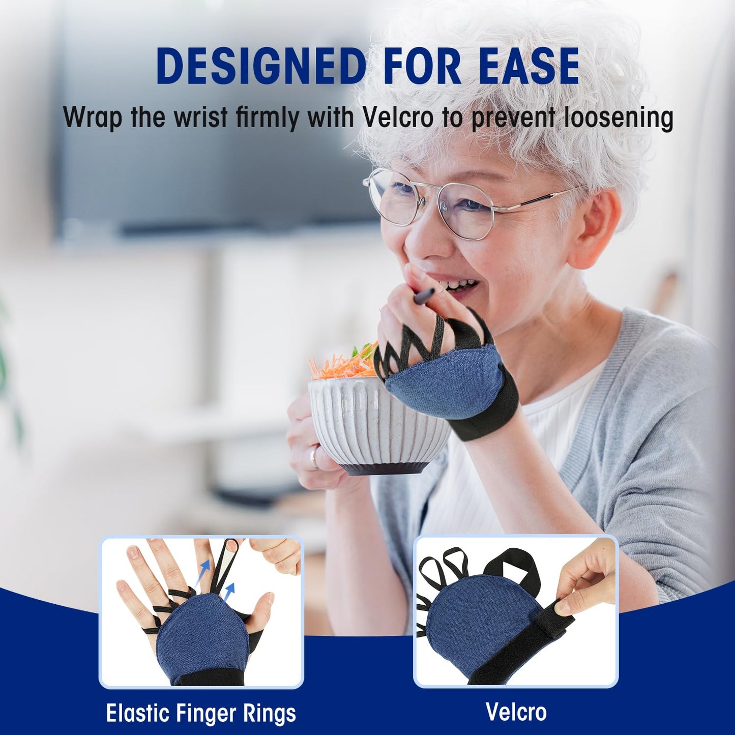 Zipcase Medium Size Weighted Gloves for Tremors to Provide Hand Stability and Improve Hand Dexterity, Perfect Writing Weights & Hand strengthening Tool（2 x 1/2lb, Each Glove), Blue