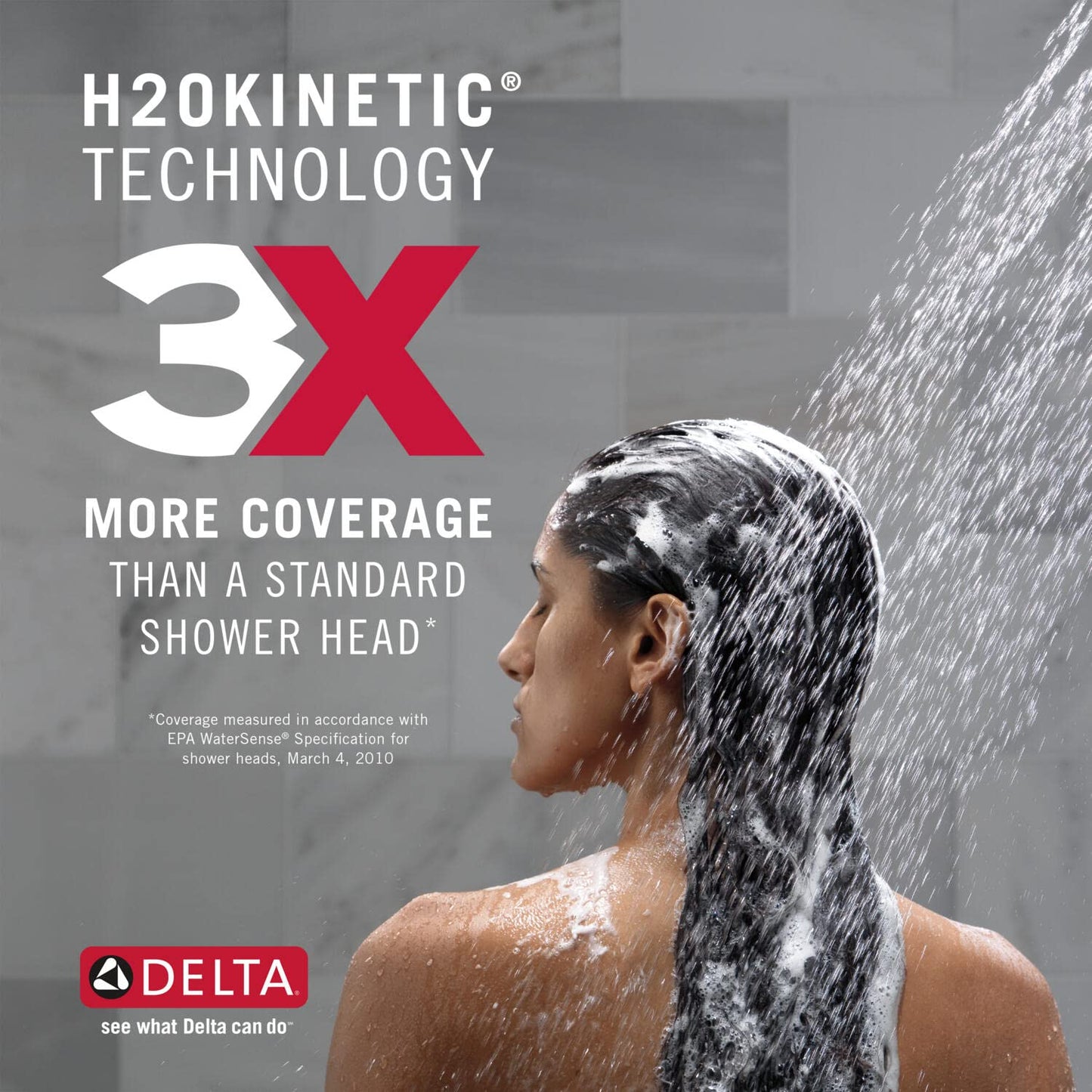 Delta Faucet Trinsic 14 Series Single-Function Shower Trim Kit with Single-Spray H2Okinetic Shower Head, Chrome T14259 (Valve Not Included)