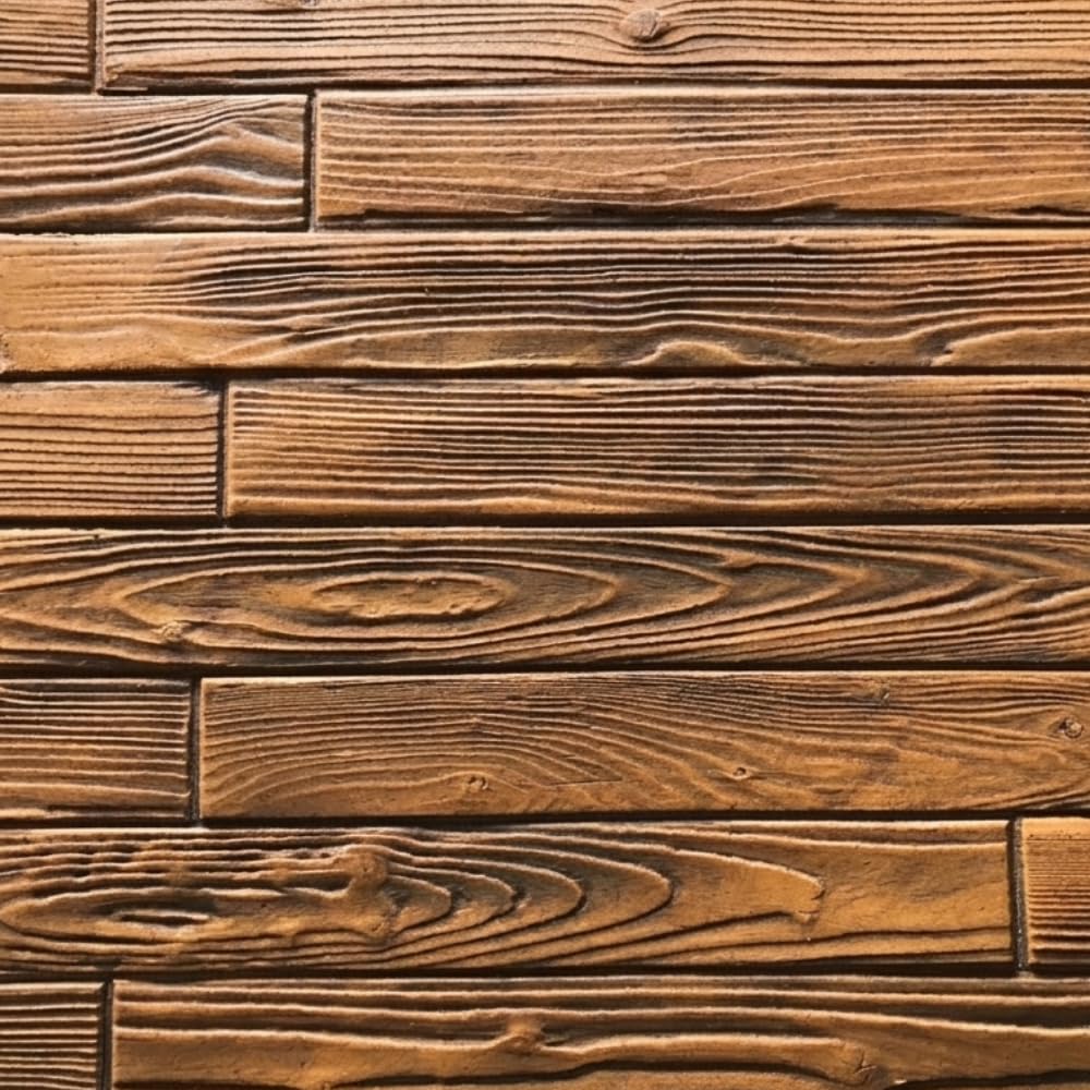 3.5" Concrete Wall Stamps Set of 3 Wood Plank Texture Vertical Surface Rigid Stamp Mats for Decorative Concrete Overlay - Realistic Wood Grain Pattern WSM 105200/S-3