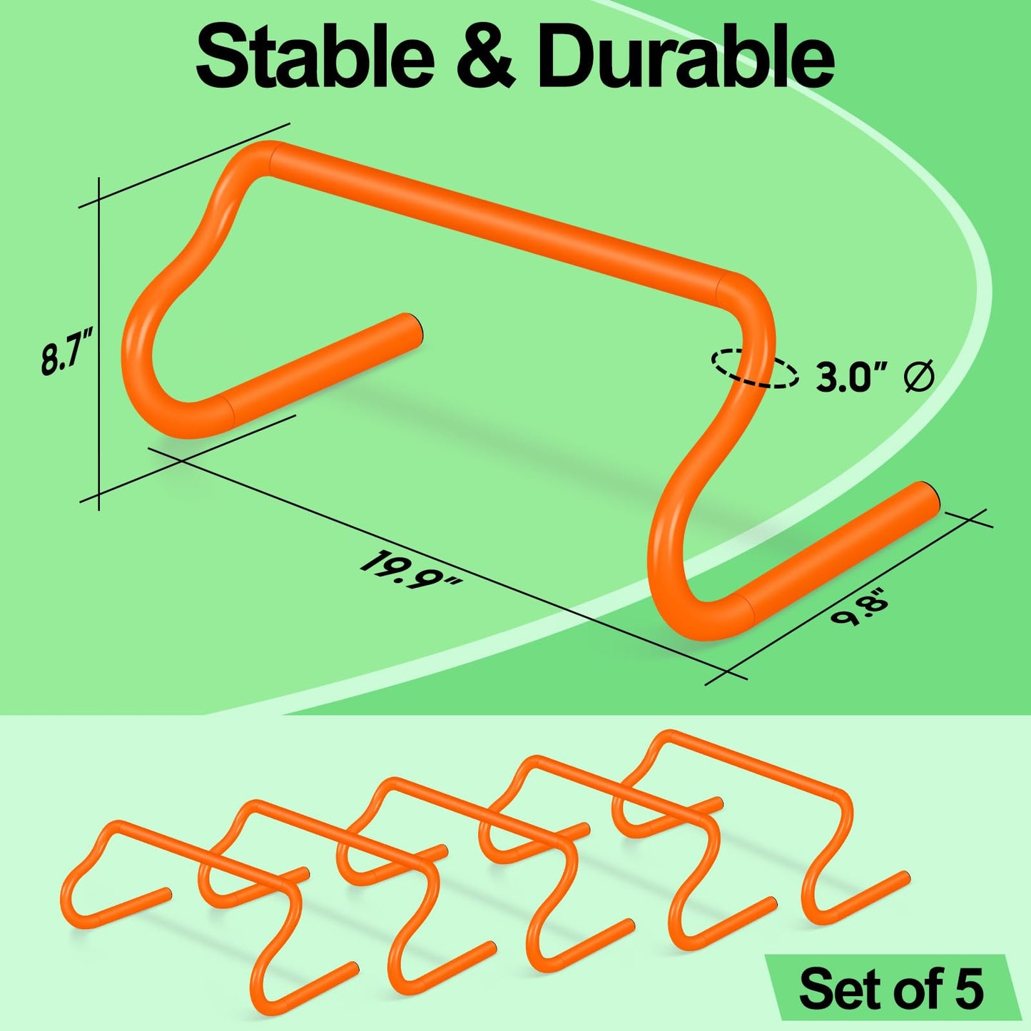 SMTPDT Agility Hurdles Training Equipment - 5 Speed Hurdles and 10 Soccer Cones with Carrying Bag for Soccer, Football, and Track Drills, Ideal for Athletes Speed and Agility Training