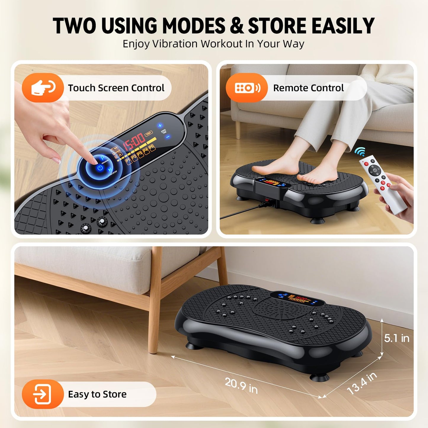 PBYRD Vibration Plate Exercise Machine 2025 Upgraded Vibrating Plate for Lymphatic Drainage Weight Loss 330Lbs, 999 Adjustable Speeds, Full-Body Shaker Vibration Platform for Women Men, Sport Home Gym