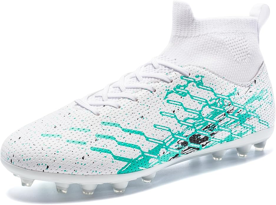 Unisex Soccer Cleats Lightweight No-Tie Lacing System Multi-Surface Football Shoes with Ankle Support for Beginners to Advanced Players