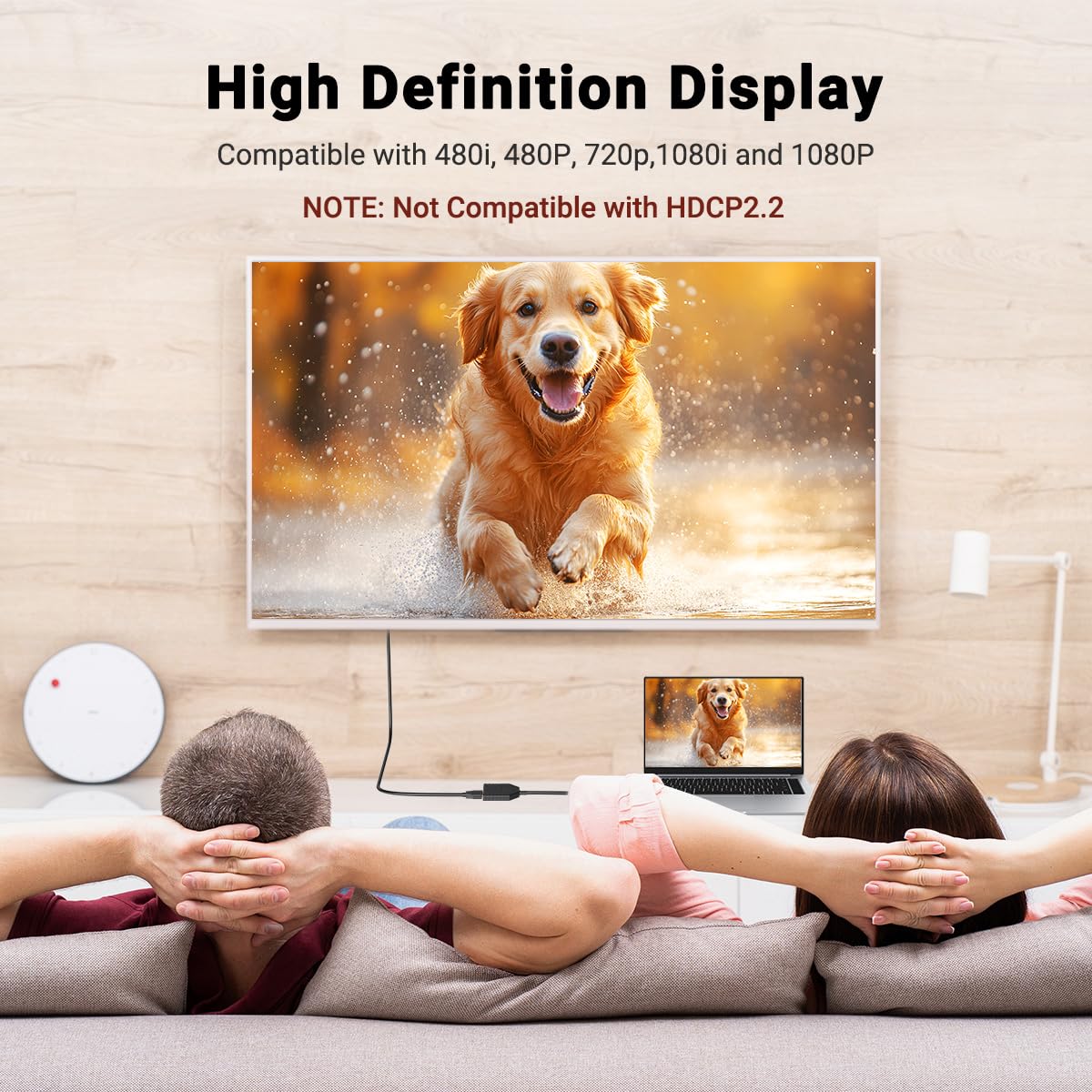 Marmoin 1 2 1 2 1080P HDMI Cable Splitter in Out HDMI Adapter Cable HDMI Male to Dual Female to Way, Support Two The