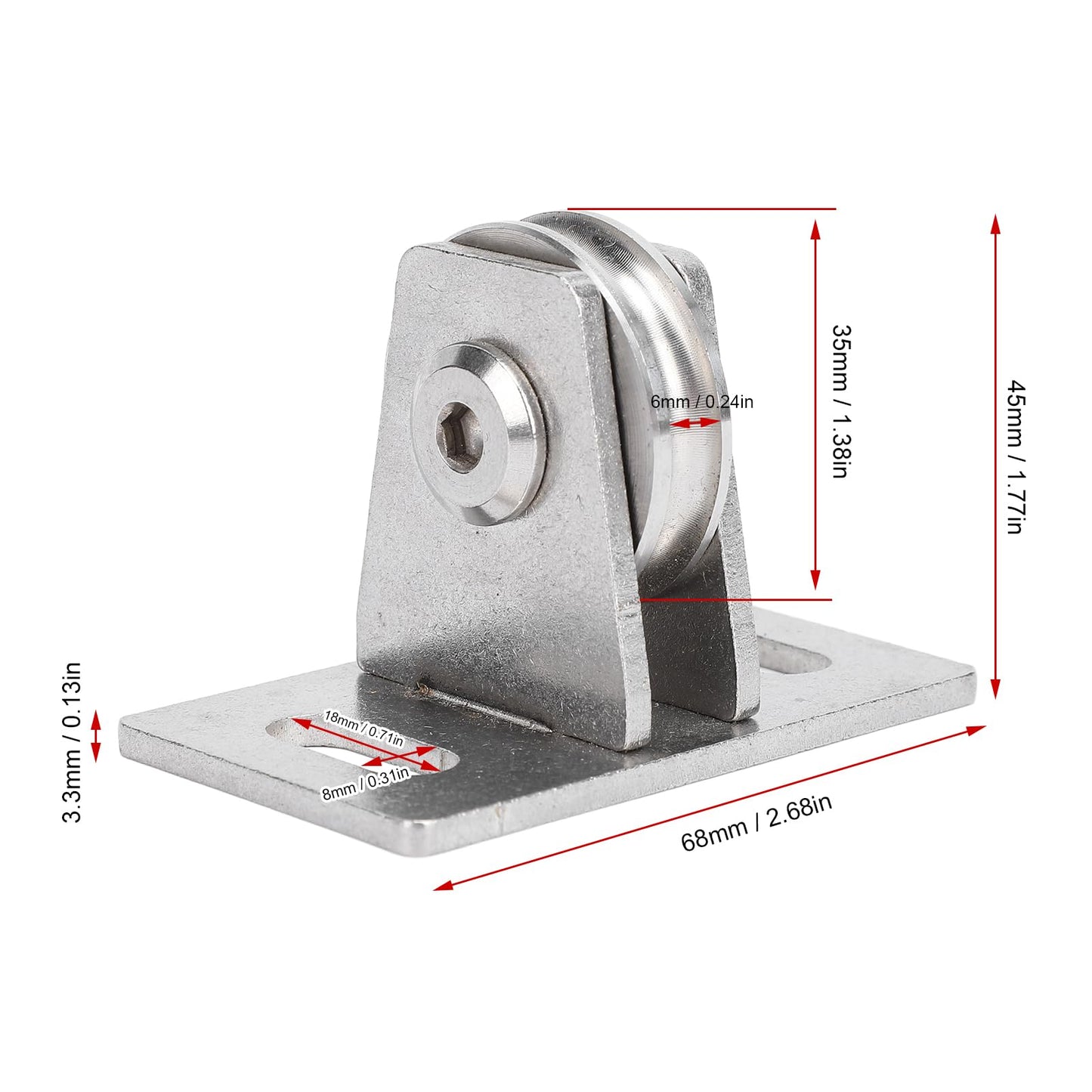Fixed Pulley Single Silent Dual Bearings Carbon Steel 330lb Load Bearing Wall Mounted Lifting Pulley Block for DIY Gym Accessory and Home Fitness