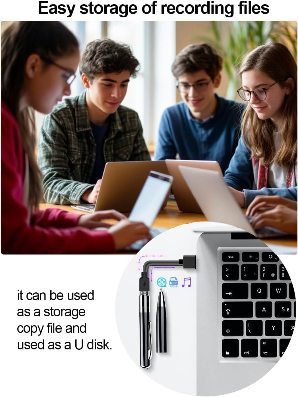 eLinkSmart 2X 64GB 7200Hrs MP3 Upgraded Voice Recorder Pen with Battery Life Built-in Chip Storage Voice Activated
