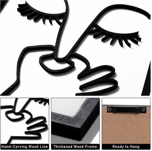 KIOSSUT 3D Wood Framed Bathroom Wall Art - Cute Black and White Toilet Pictures | Ready to Hang, 12 x 16 Inches