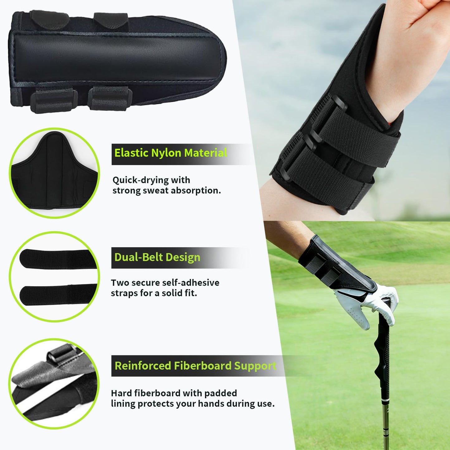 Ciawlro Golf Wrist Training Aid Kit with Wrist Brace & Arm Band, Durable & Comfortable Swing Trainer to Keep Arms Connected & Stabilize Wrist, Improve Swing Consistency for Beginners & Practice